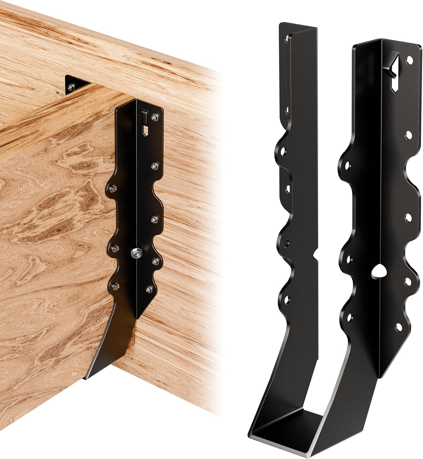 20 Pcs Black Joist Hangers 2X10 for Sturdy Construction Projects