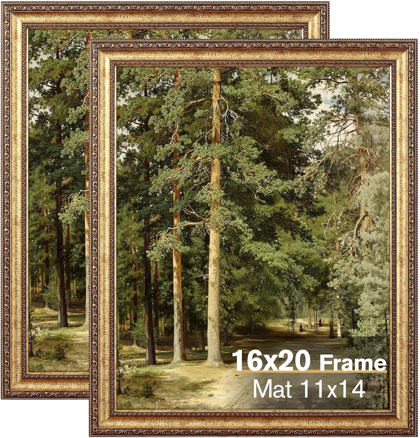 16x20 Gold Picture Frame Set for Vintage Home Decor Display