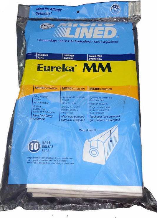 10 Pack Eureka MM Vacuum Bags - Allergen Filtration