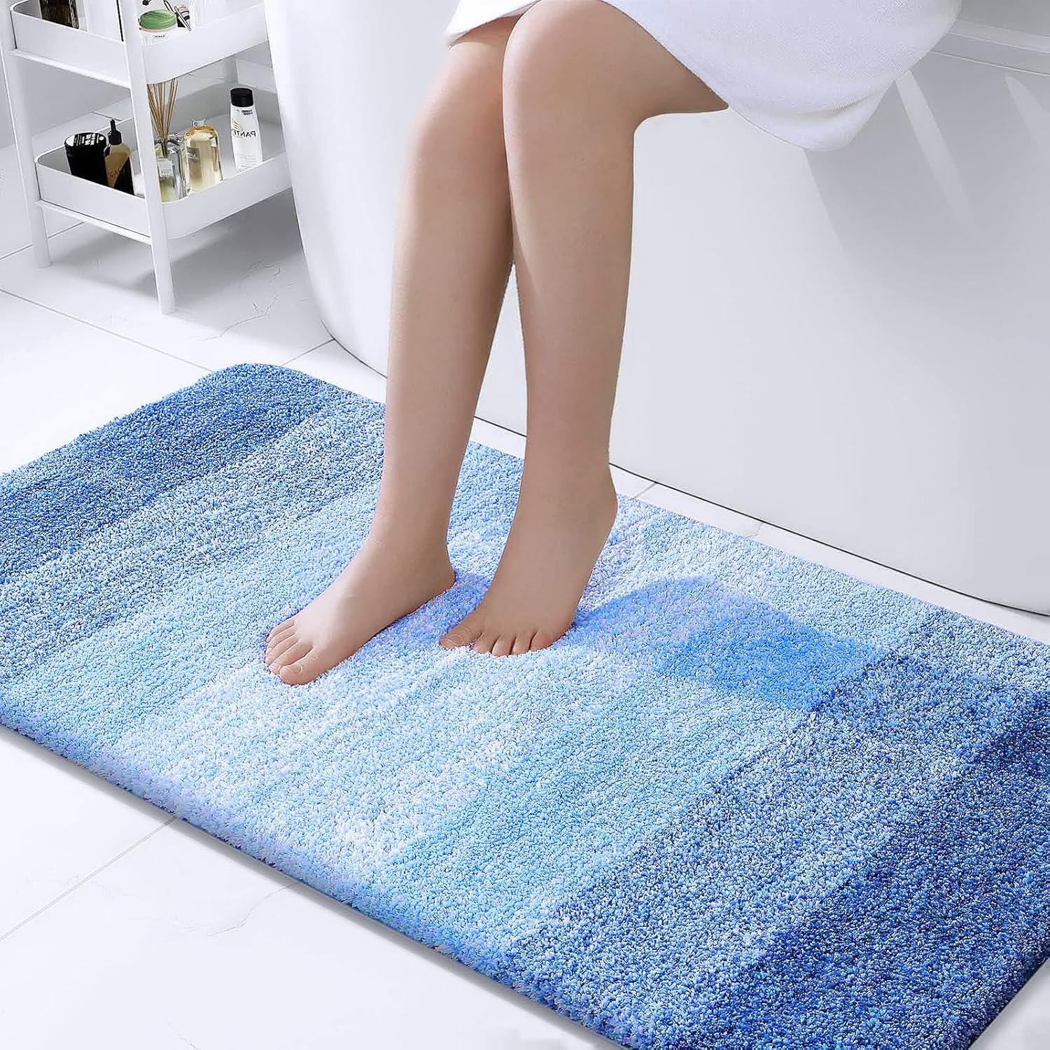 OLANLY Bathroom Runner Rugs 44x24 - Soft Microfiber Bath Mats