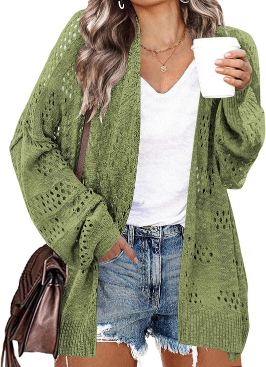 IN'VOLAND Plus Size Crochet Cardigan for Chic Summer Style