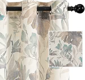 MYSKY HOME Floral Curtains for Elegant Window Treatment