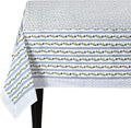 Dolphin Grey Hand Block Print Cotton Tablecloth 108 x 70 in - Durable