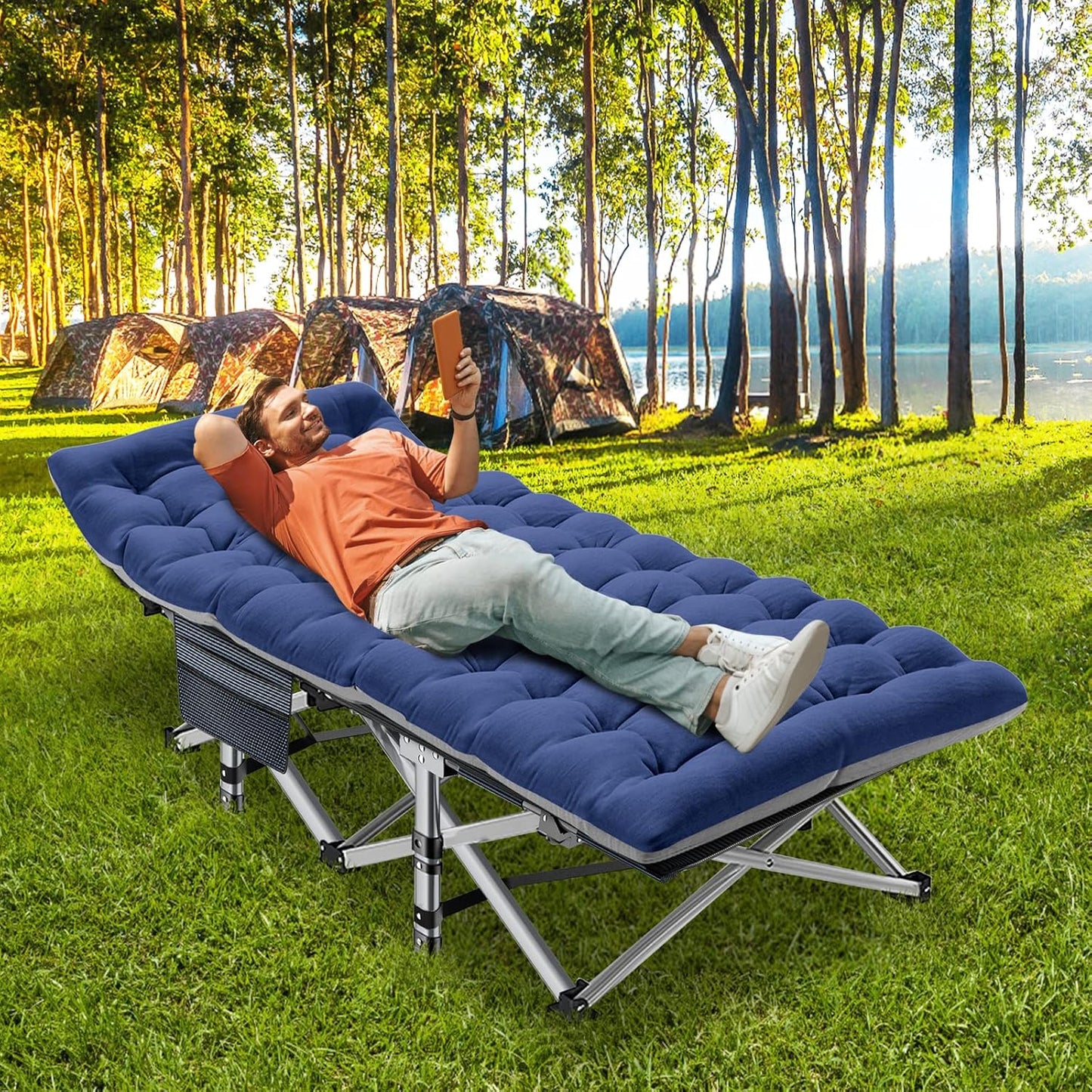 ABORON Folding Camping Cot for Adults with Heavy Duty Design