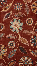 Reggie Floral Area Rug 3ft 4in x 6ft - Washable, Non Slip Merlot