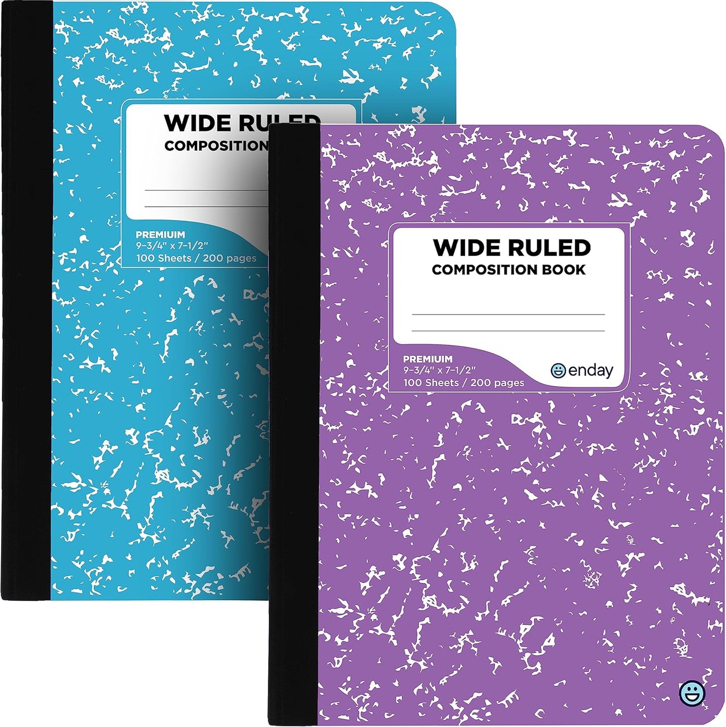 Colorful Marble Composition Books, 100 Sheets x 2