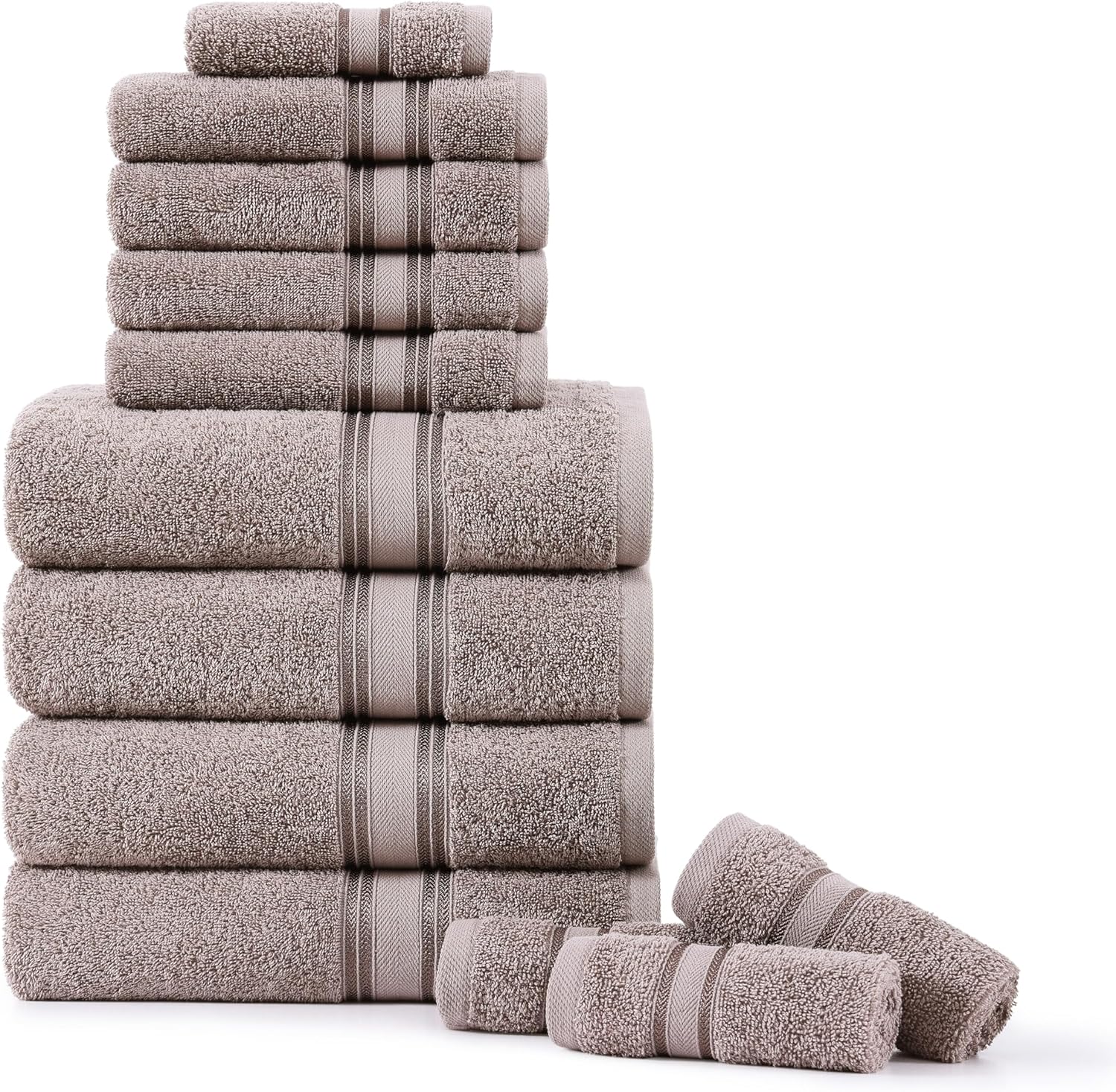 Luxury Bath Towels Set - 12 Piece, 100% Cotton, Super Soft