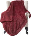 Bedsure GentleSoft Fuzzy Sherpa Faux Fur Twin Blanket Red