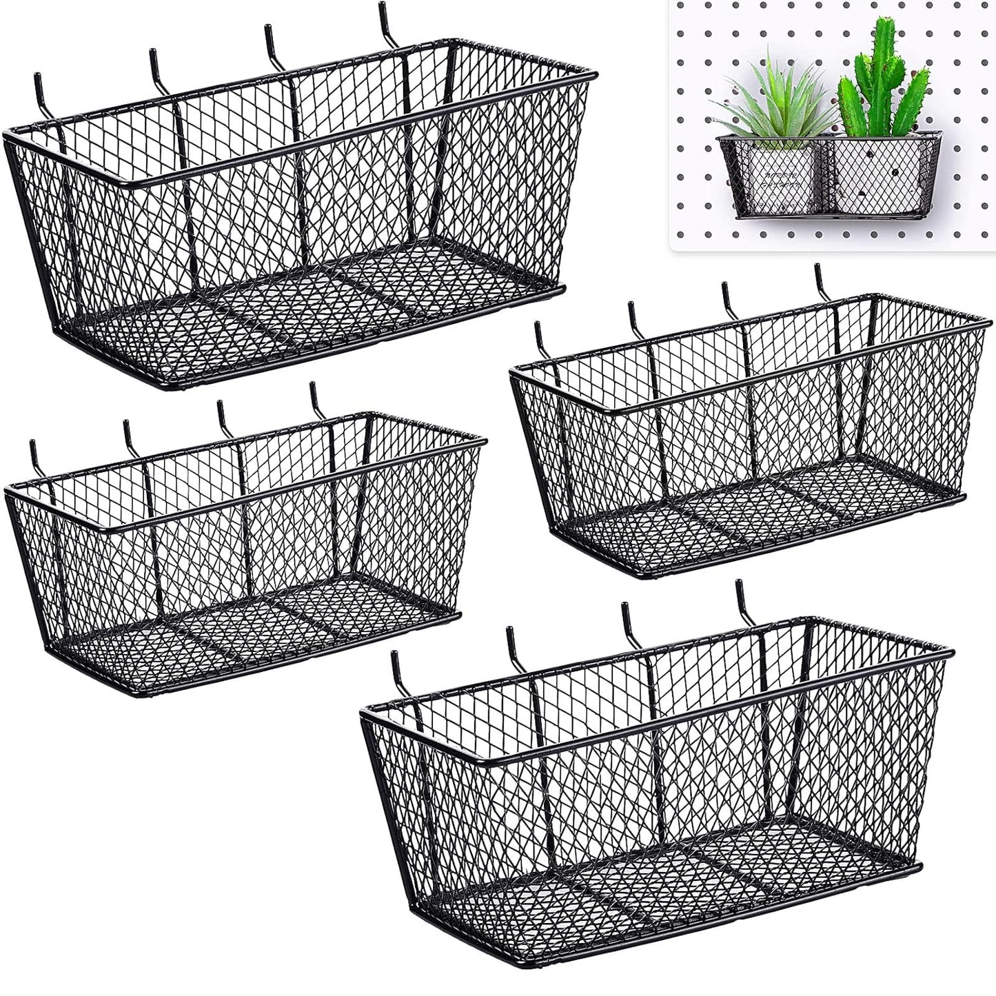 Sieral Pegboard Baskets - Versatile Metal Wire Organizer Set