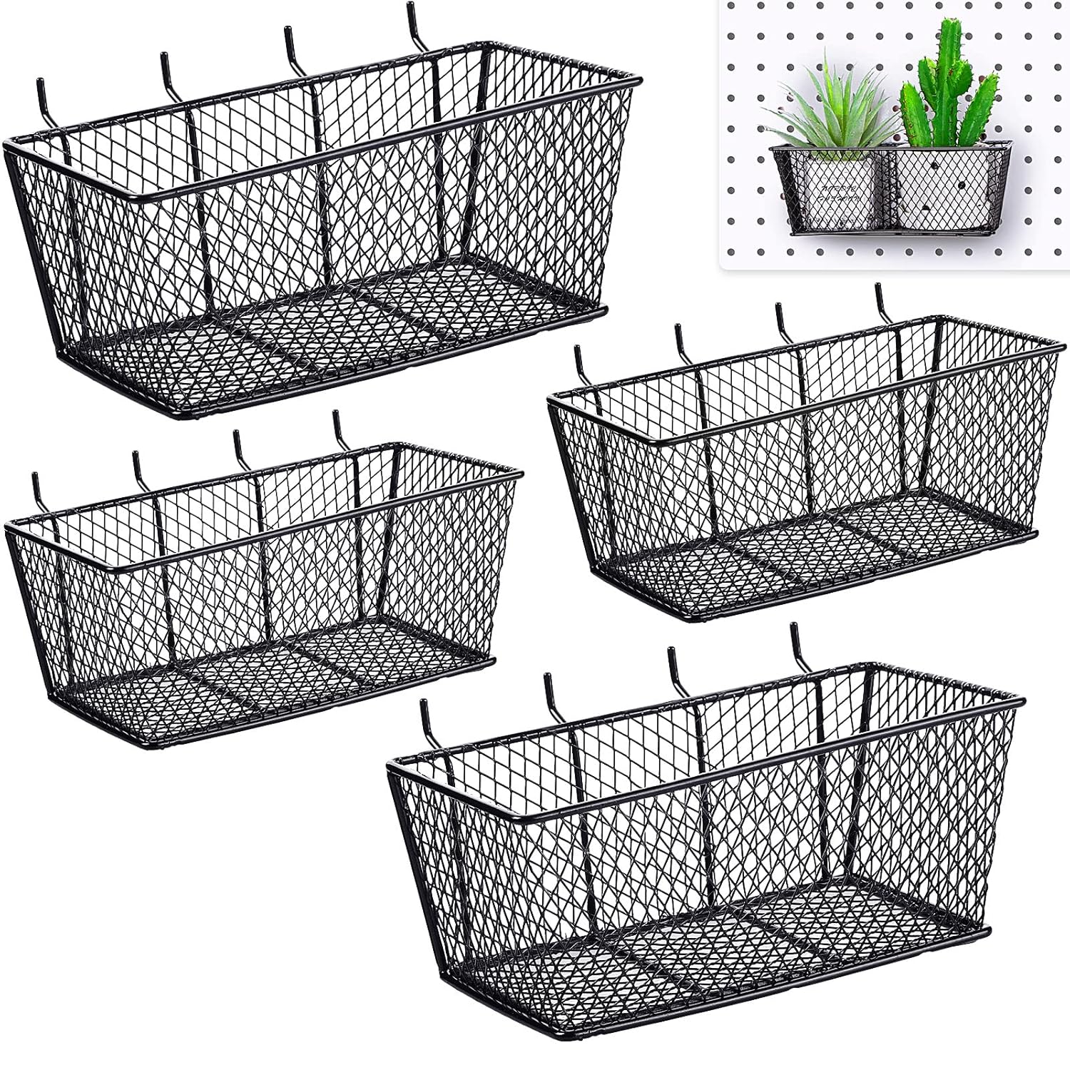 Sieral Pegboard Baskets - Versatile Metal Wire Organizer Set