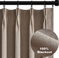 Topfinel Linen Blackout Curtains 96 in Pinch Pleat - Full Darkening