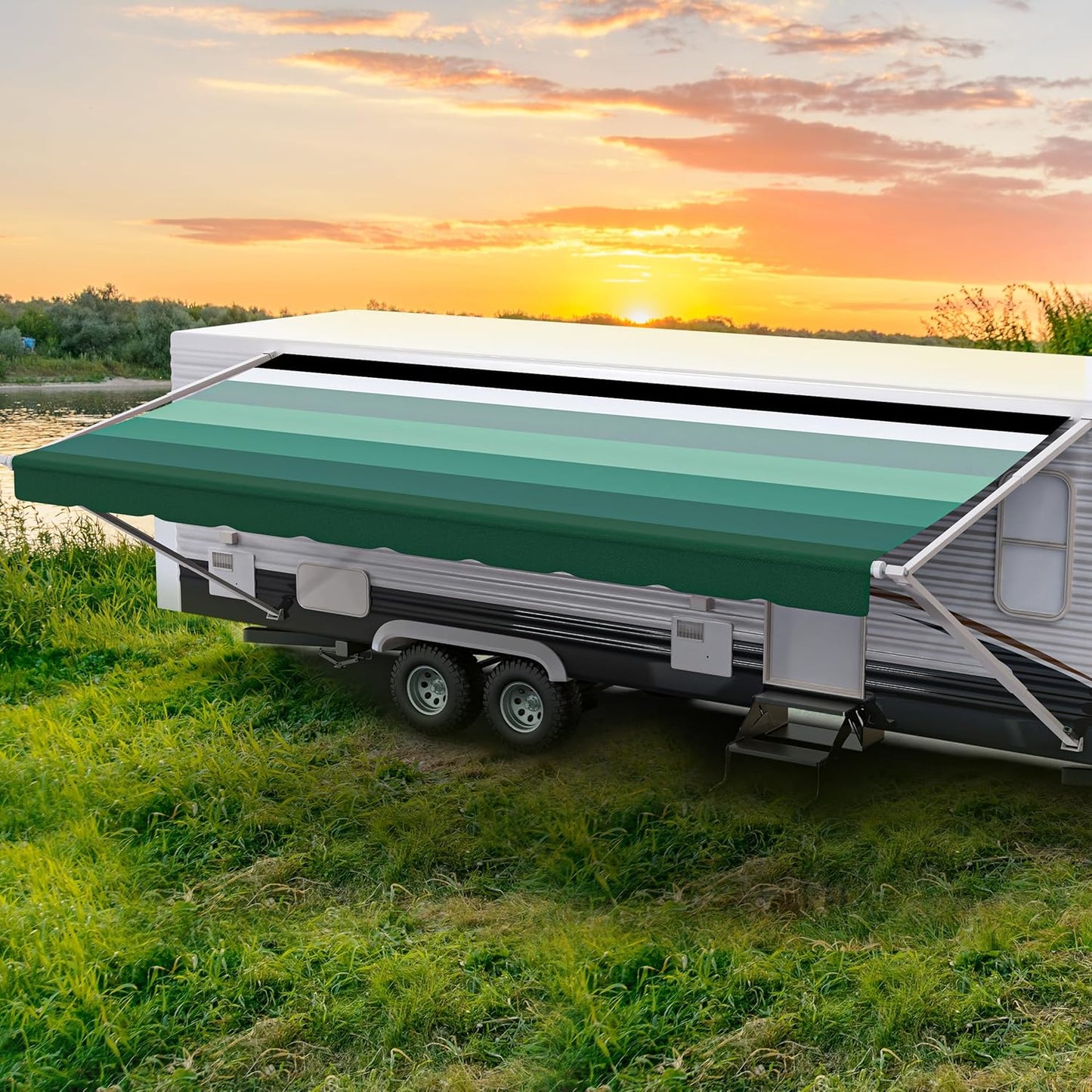 ShadePro RV Awning Fabric Replacement - Heavy Duty Vinyl Canopy