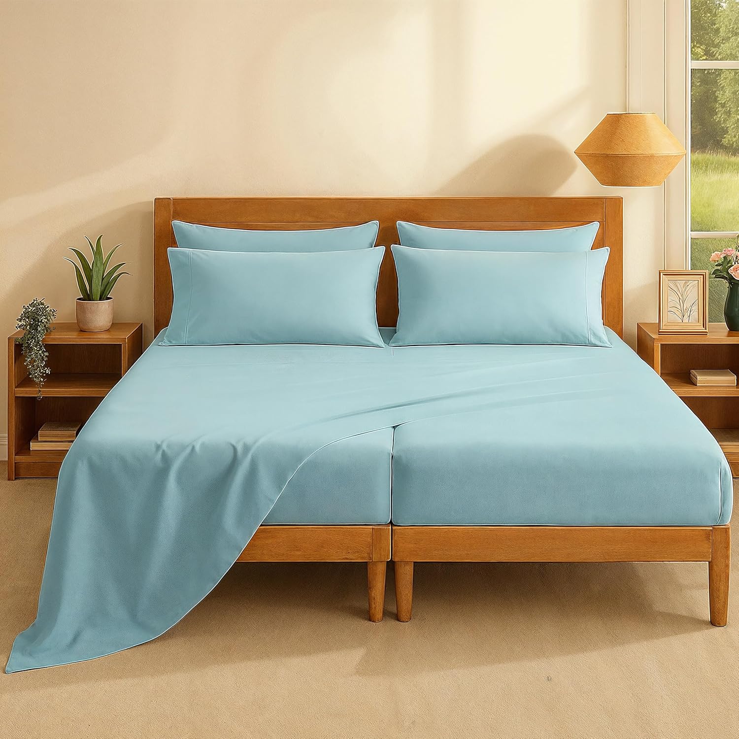 Casa Platino Split King Sheets Set - Ultra Soft 100% Cotton