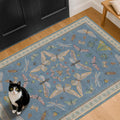 Washable Blue Rugs for Bedroom Bedside 3x5 - Machine Washable Low-Pile