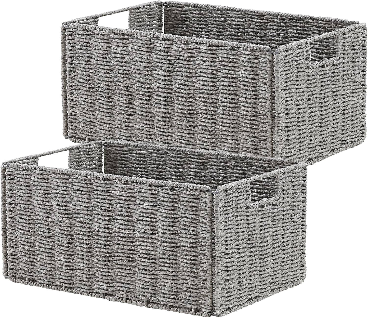 Vagusicc Wicker Storage Basket Set of 2 for Organizing Needs