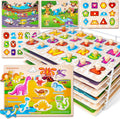 Wooden Puzzles for Toddlers 1-3, 6XSET Educational Puzzle Set - Gift