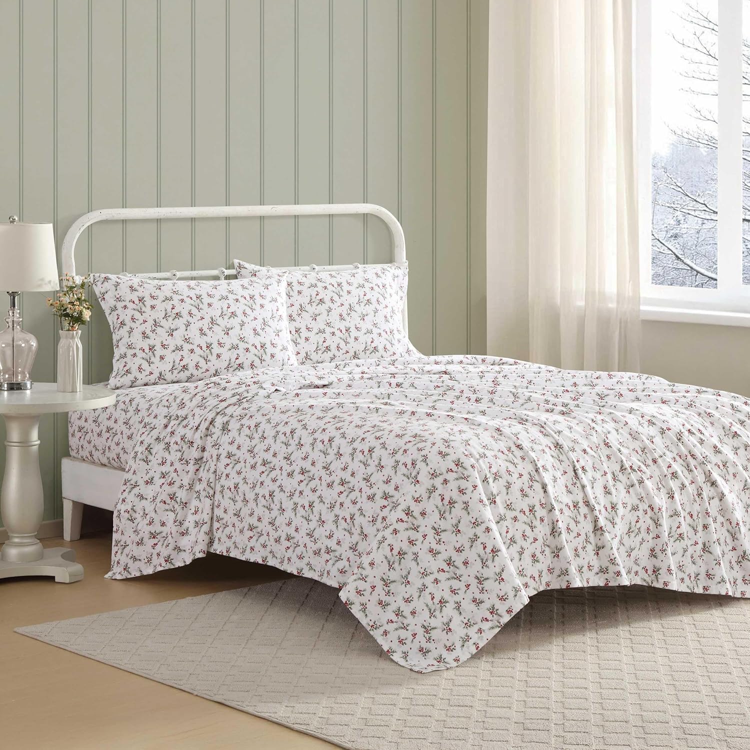 Laura Ashley Flannel Sheets Twin Size for All-Season Comfort