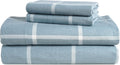 LANE LINEN Cotton Flannel Sheets Set King Size - Brushed for Extra
