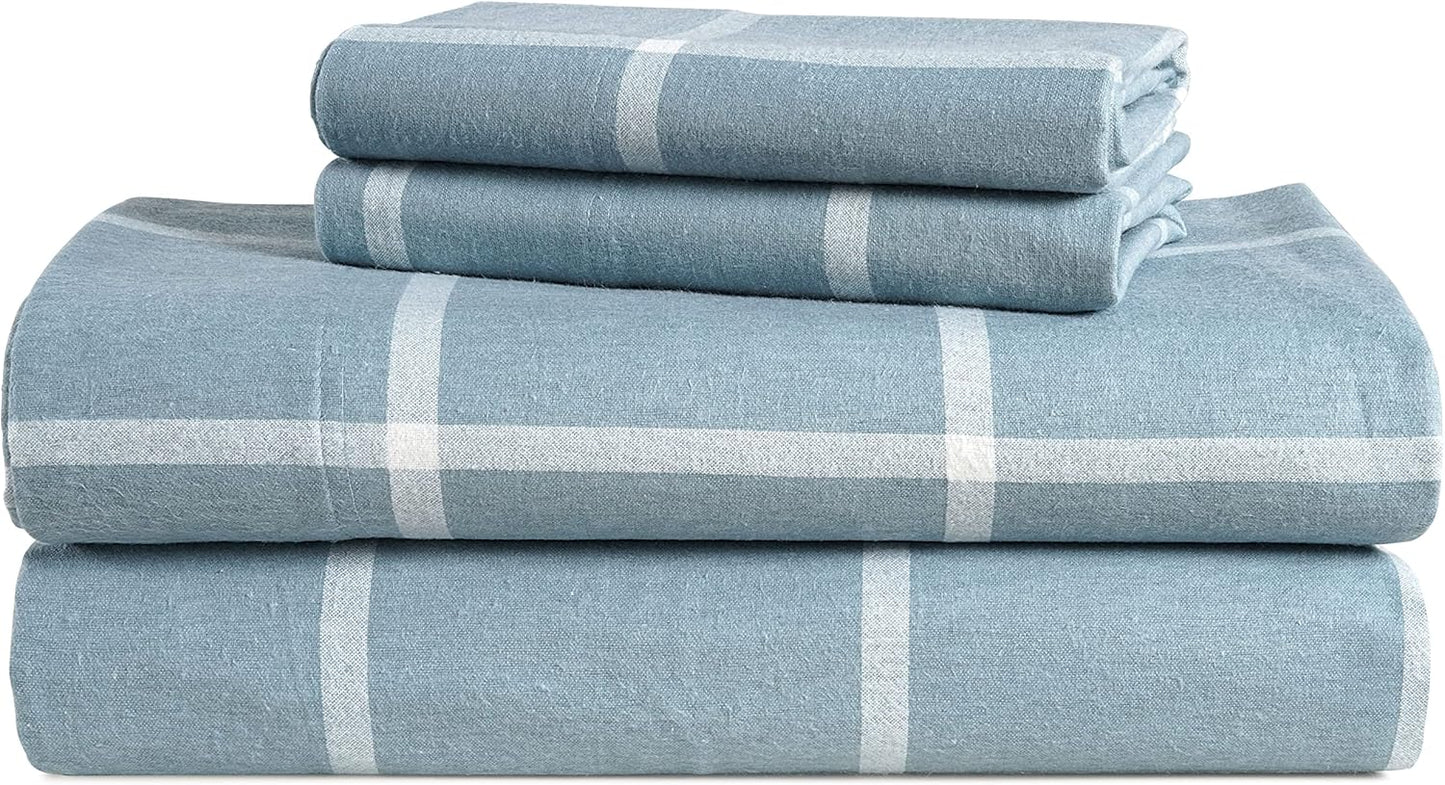 LANE LINEN King Size Cotton Flannel Sheets Set for Cozy Sleep