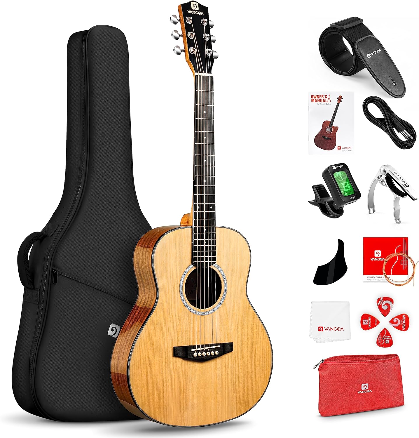 Vangoa 3/4 Acoustic Guitar Kit for Travel Joy