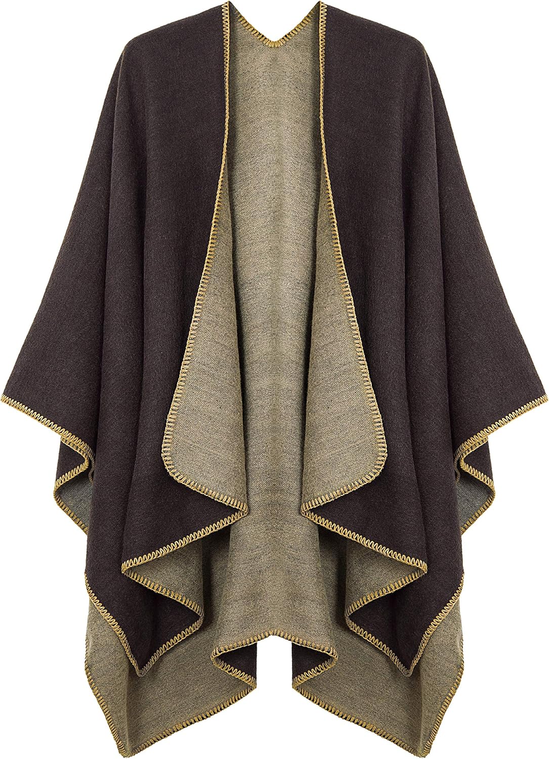 Urban CoCo Women's Color Block Shawl Wrap for Cozy Winter Style
