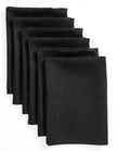 Black Linen Napkins Set of 6 20 x 20 in - Elegant Washable Dinner