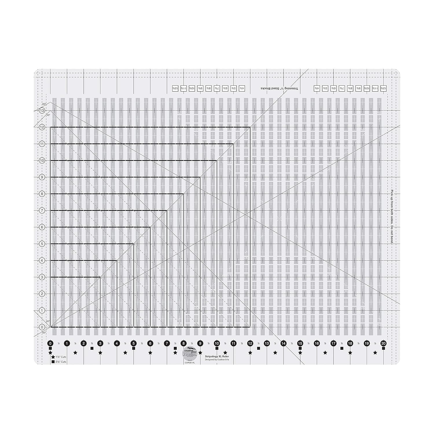 Creative Grids Stripology XL Ruler for Accurate Quilting Cuts