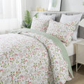 HoneiLife Queen Quilt Bedding Set - Lightweight Floral Quilt Set