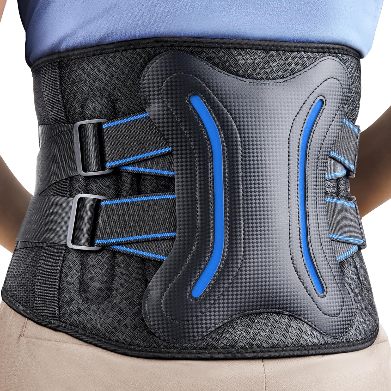 FEATOL Lower Back Brace with 5 Reinforced Stays for Support