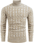Men's Slim Fit Turtleneck Sweater - Casual Twisted Knit Pullover