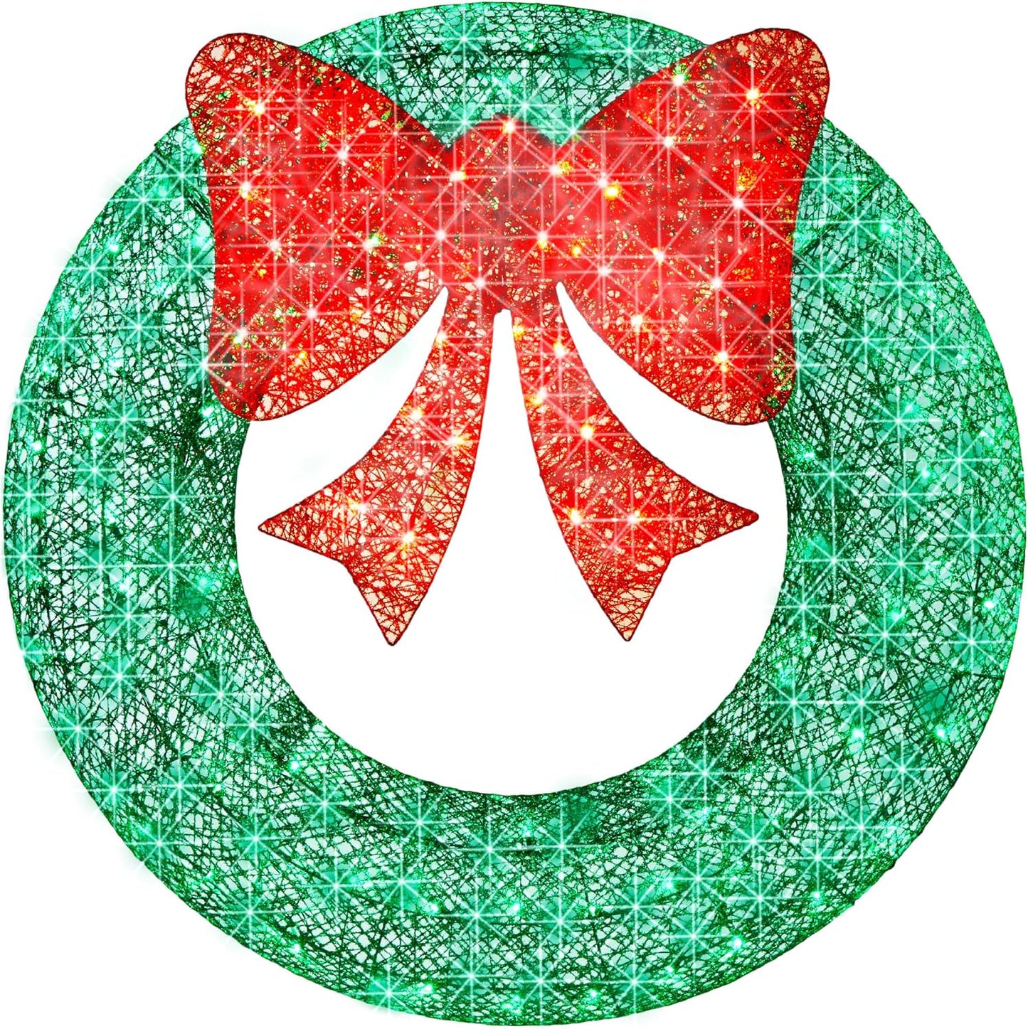 30in Pre-Lit Outdoor Christmas Wreath with 100 LED Lights