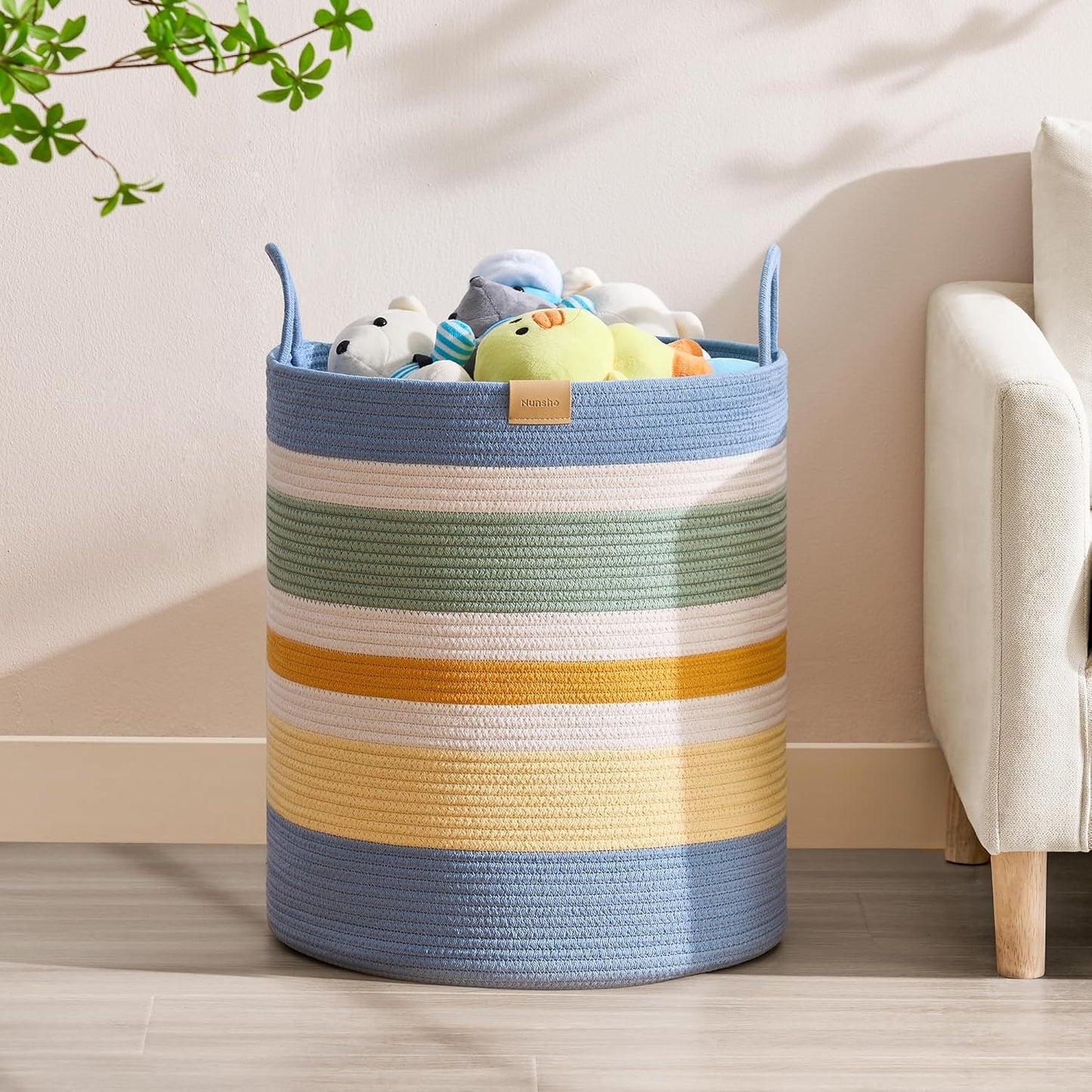 80L Laundry Hamper Basket for Toys, Clothes, and More
