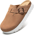 Women's Suede Clogs Non-Slip Potato Shoes - Arch Support Slip-On Thick