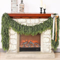 Real Touch Cedar Garland 9 ft - Lifelike Faux Pine Garland for Mantel