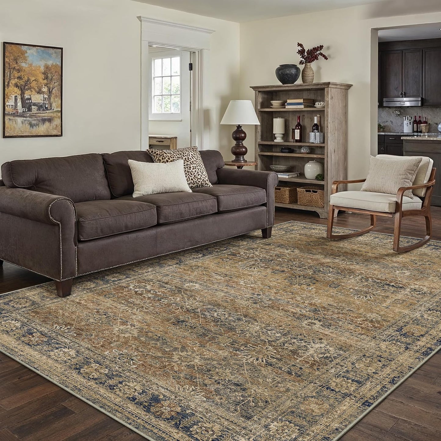 Brown Area Rugs 5x7 Living Room Vintage Distressed Non Slip