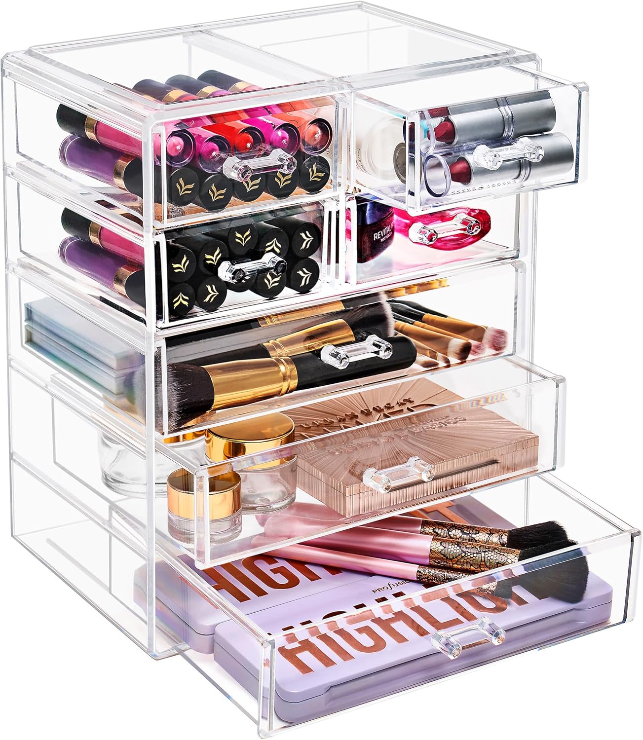 Sorbus Acrylic Makeup Organizer Set for Beauty Essentials Storage