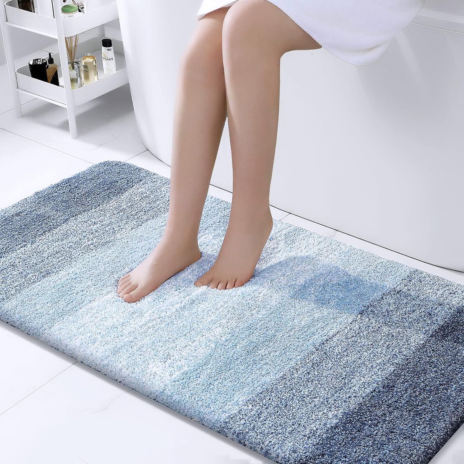 OLANLY Bathroom Runner Rugs - Extra Soft Microfiber Bath Mats
