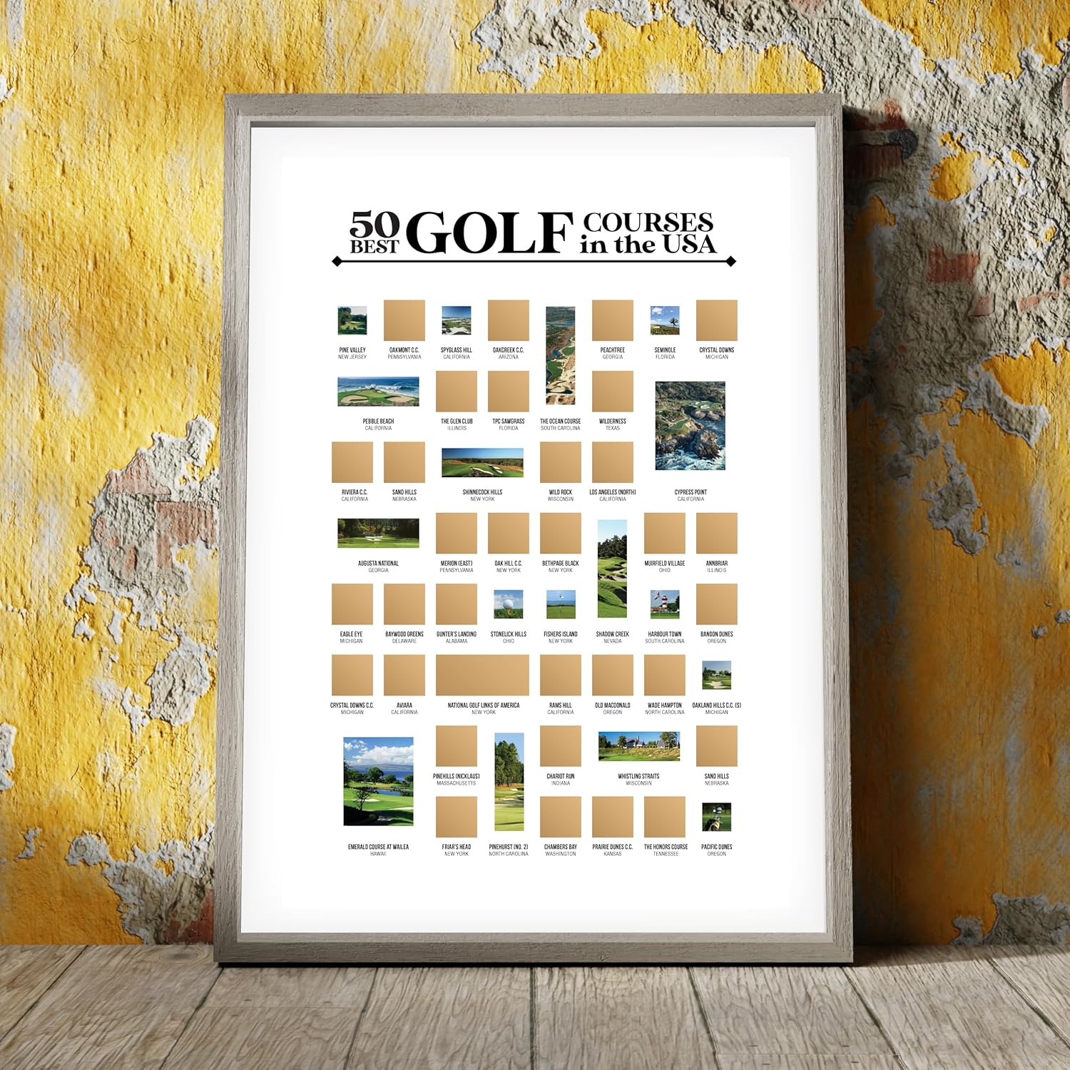 USA Golf Bucket List Scratch Off Poster! 