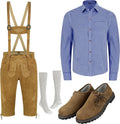 Authentic Bavarian Lederhosen 4 Pc Complete Oktoberfest Set - Ready