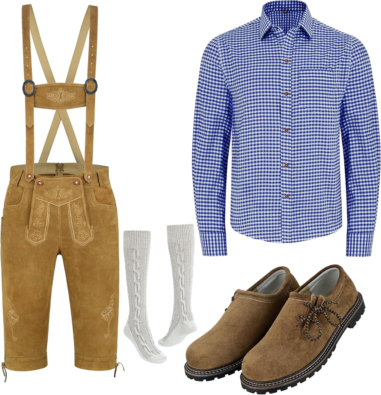 Authentic Bavarian Style Lederhosen Set for Oktoberfest Fun