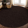Non Slip Brown Solid Rubber Back Rug 4 Round Area Rugs - Stable