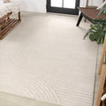 Hallie High-Low Curve Ivory/Cream Rug 8x10 - Minimalist, Pet Friendly