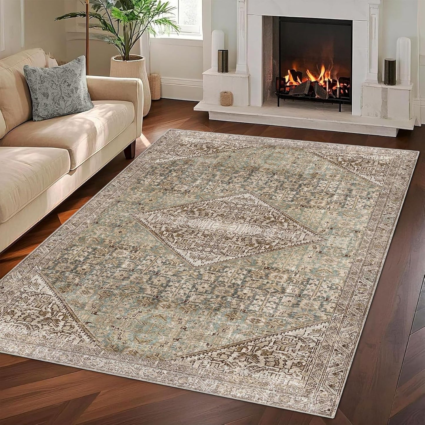 Ultra-Thin 5x7 Area Rugs for Living Room and Bedroom Decor