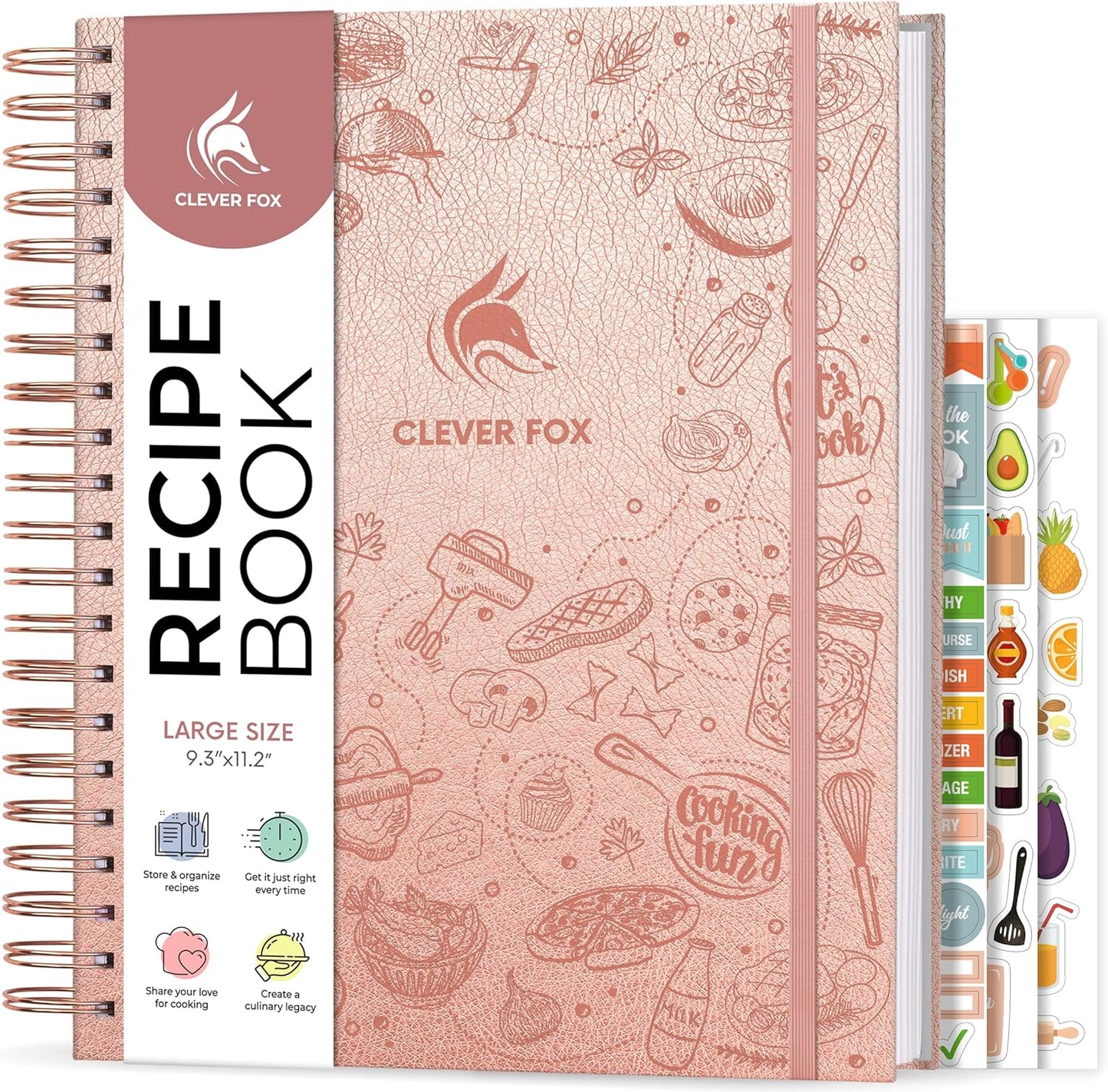 Clever Fox Recipe Book Spiral Blank Family Cookbook Organizer