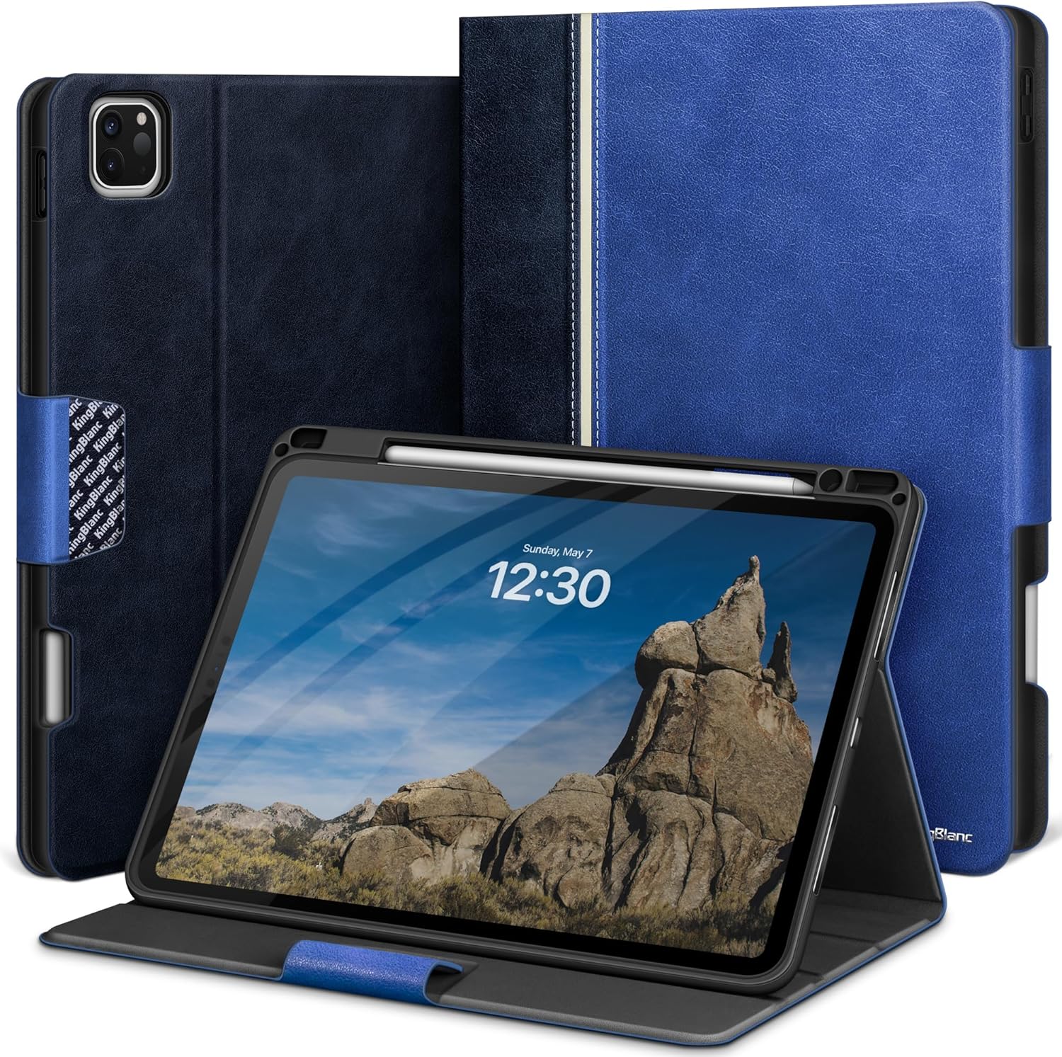 KingBlanc iPad Pro 11 inch Case with Pencil Holder and Stand