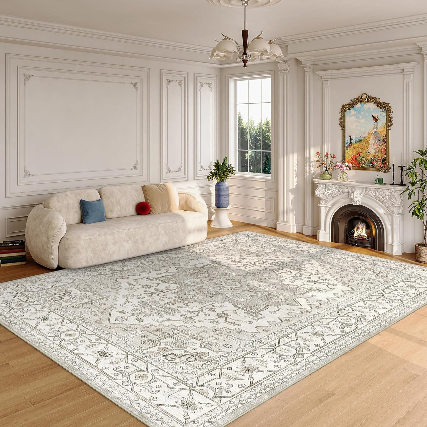 Washable Area Rug 5x7 for Living Room and Bedroom Decor