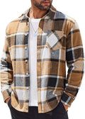COOFANDY Mens Flannel Shirt Long Sleeve Plaid - Warm Casual Layer