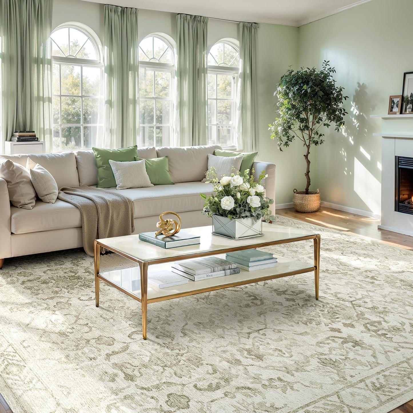 Neutral Extra Large Area Rug 9x12 for Living Room and More