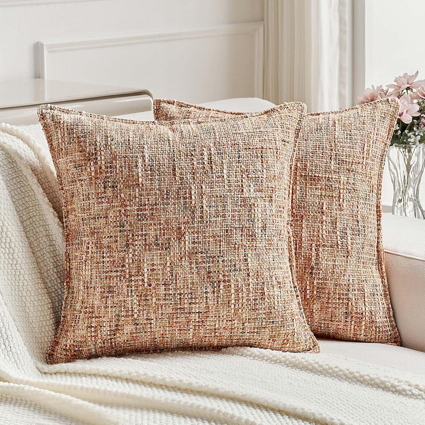 FUTEI Rust Decorative Throw Pillow Covers for Modern Home Decor