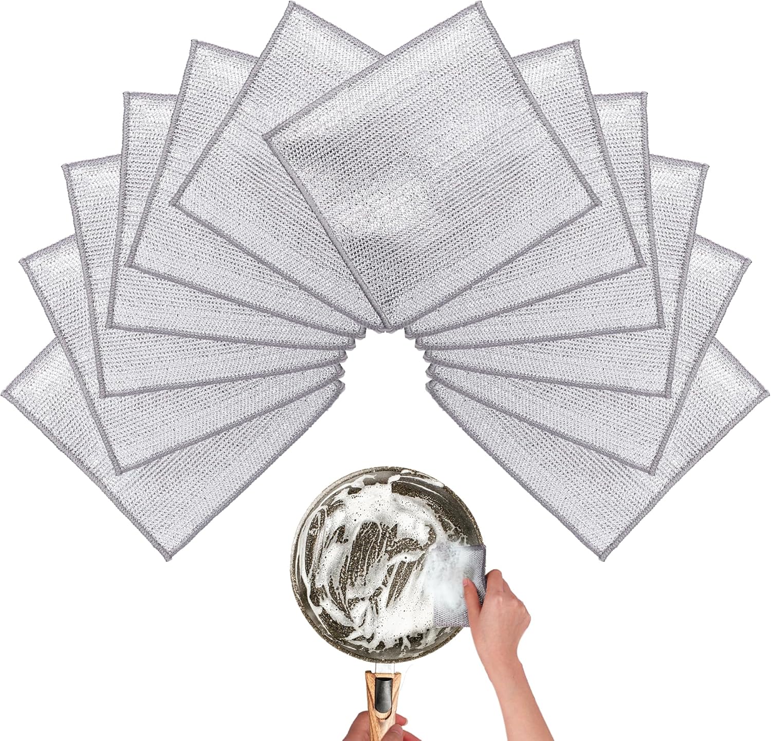 Nanaborn Non-Scratch Mesh Dishcloths x12: Superior Cleaning Power!